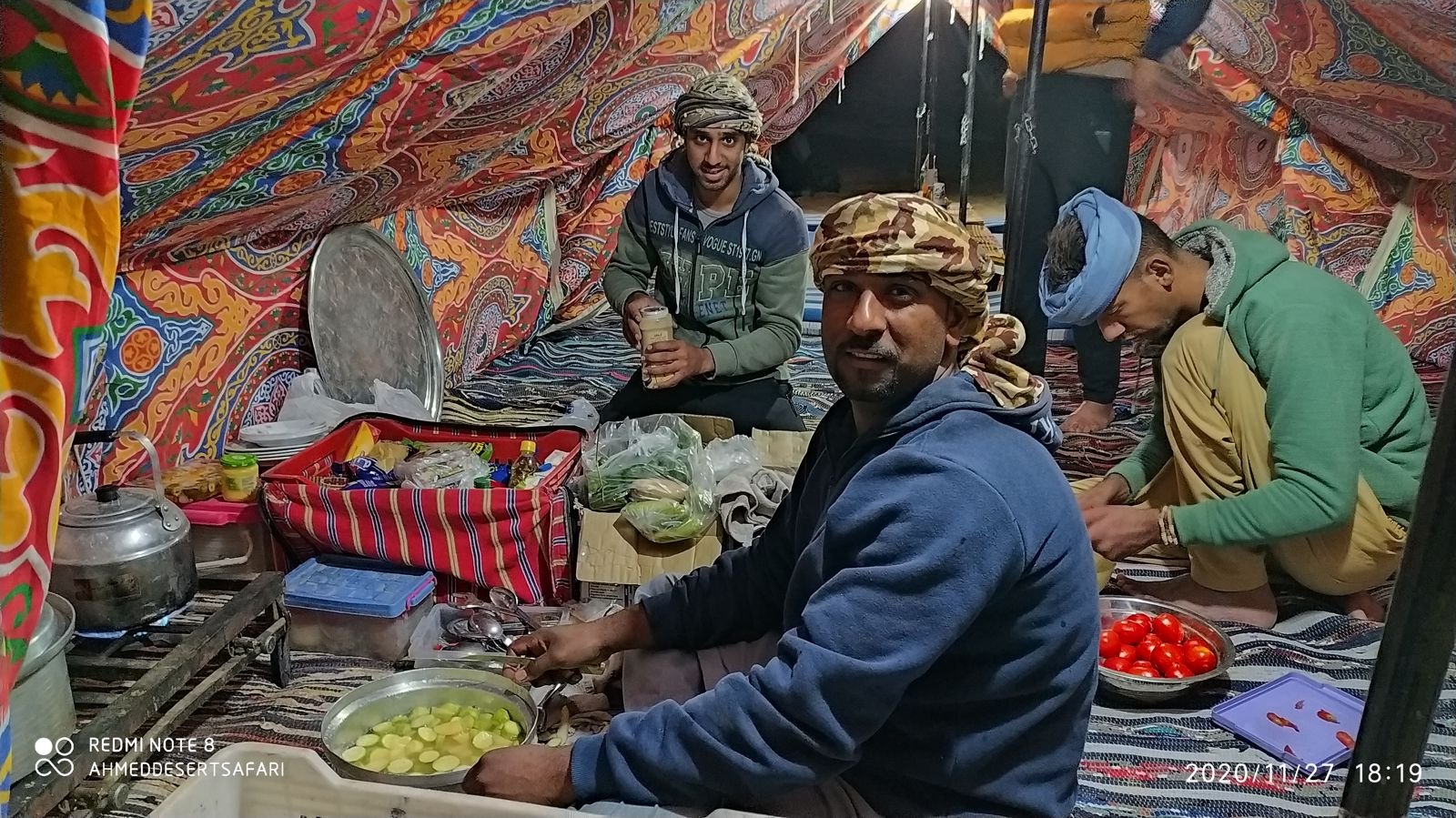 White Desert Camping Tours team at the campsite
